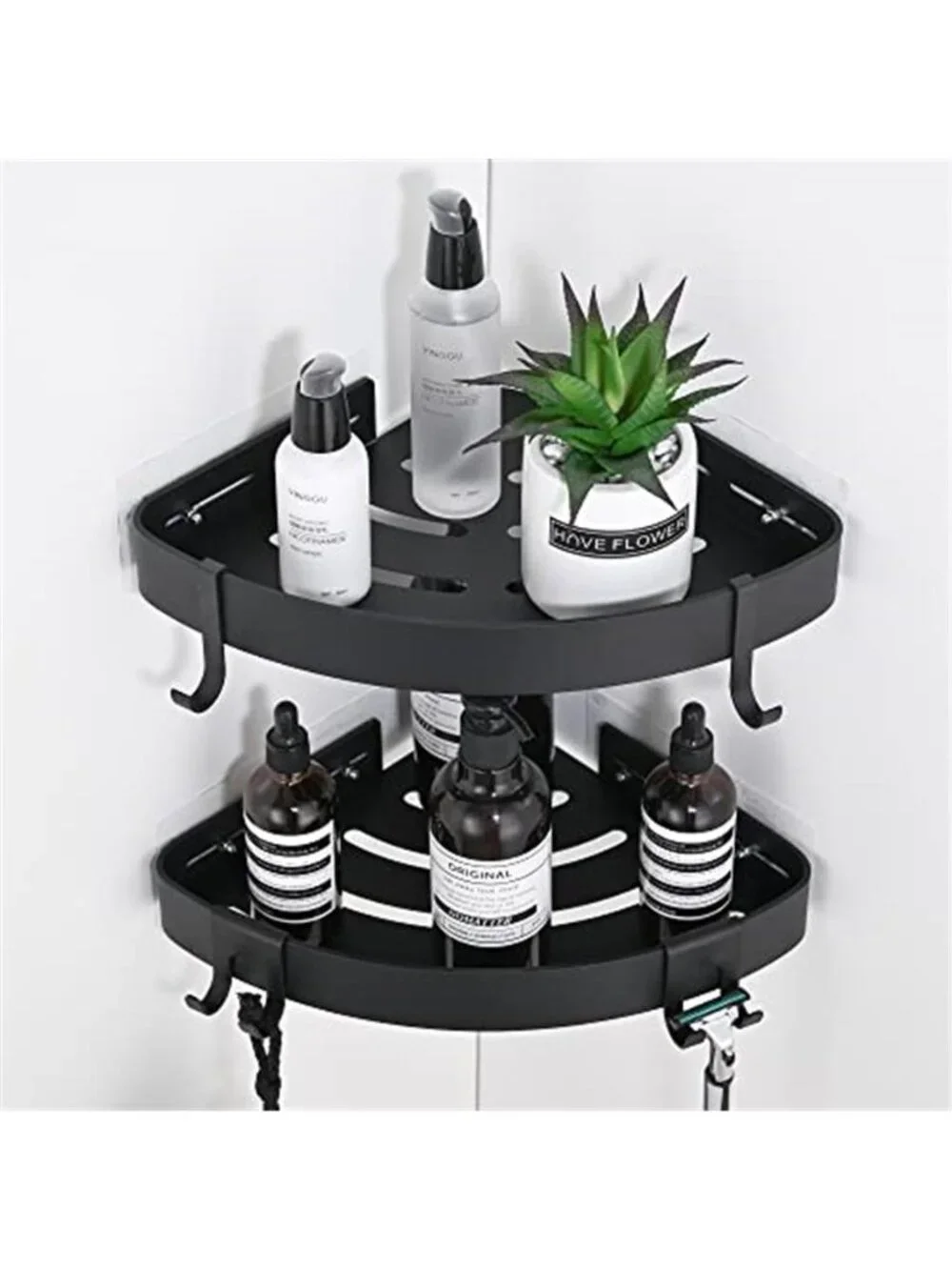 Shower Caddy Corner Shelf Bathroom Organizer Adhesive No Drill Rustproof 2 Pack